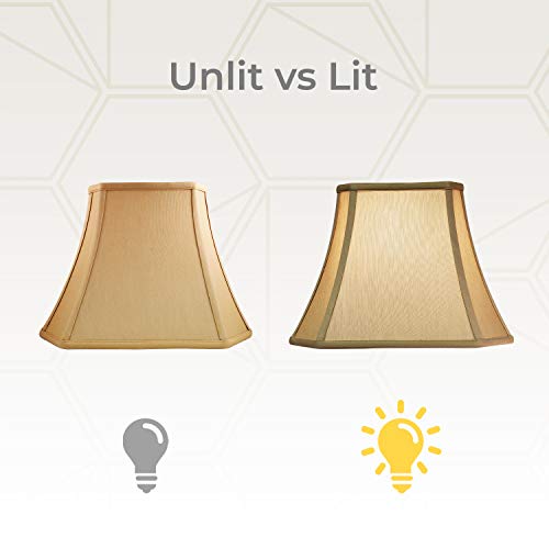 Royal Designs, Inc. BS-710-12AGL Rectangle Cut Corner Basic Lamp Shade, (5x6.5) x (8x12) x 10, Antique Gold