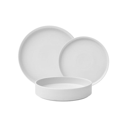 222 Fifth 12 Pieces Porcelain Dinnerware Set for 4, Elegant White Plates and Bowls Sets, Ceramic Dishes, Chip Resistant Kitchen and Dining Dish Set for Everyday Use, Microwave & Dishwasher Safe, Kaden