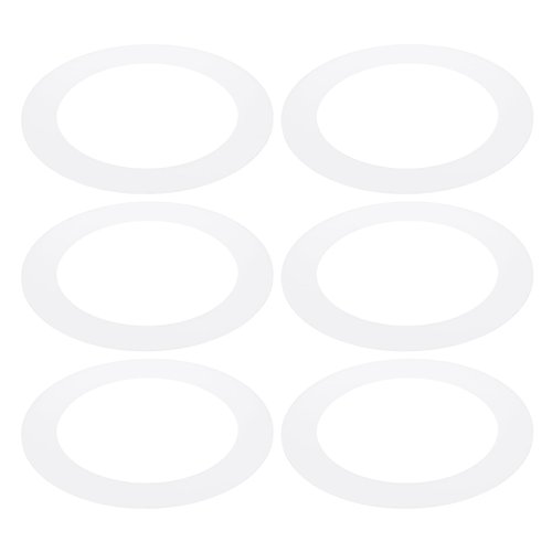 PATIKIL 4" ID 5.5" OD Plastic Trim Ring, 6 Pcs Ceiling Light Goof Rings Matte Circular Light Cover Lighting Fixture for Ceiling Wall Recessed Can Downlights, Translucent Matte White