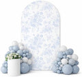 Something Blue Arch Backdrop Cover - Floral Design for Wedding & Bridal Shower | 2.6x6ft