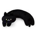 Furvana U-Shaped Cat Plush Pillow, Cute Plushies, 20" - Ultrasoft Cat Stuffed Animal, Birtday Gift (Black)