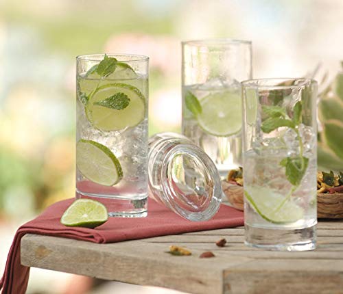 Luigi Bormioli Veronese Highball Glasses Set of 6 – 14.5 oz Clear Beverage Tumblers for Whiskey, Bourbon, Scotch, Cocktails & Mixed Drinks – Durable Drinkware with Modern Glass Design