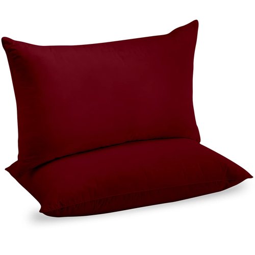 URBANHUT 100% Cotton Pillowcases, Standard/Queen Size, Ultra Soft Pillow Case, 20x26 Inches Set of 2, Hotel Quality Premium Cooling Pillow Cases - Burgundy