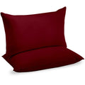 URBANHUT 100% Cotton Pillowcases, Standard/Queen Size, Ultra Soft Pillow Case, 20x26 Inches Set of 2, Hotel Quality Premium Cooling Pillow Cases - Burgundy