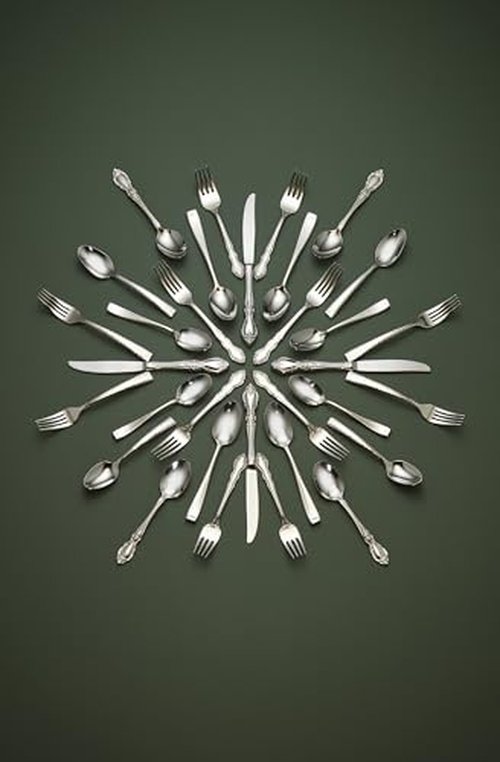 Oneida Silverware Set For 4, Louisiana 20-Piece Fine Flatware Set, Service For 4, 18/8 Stainless Steel, Silver, Mirror Finish, Knives Spoons and Forks, Dishwasher Safe, Tableware (Silver, 20 Pieces)