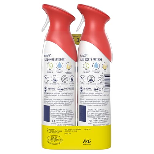 Febreze Air Mist Air Freshener Spray, Odor-Fighting Room Spray, Air Fresheners for Home and Bathroom and Kitchen, Aerosol Can, Sweet Watermelon Vine Scent, 8.8oz (Pack of 2)