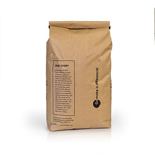 Gobena Coffee 5lb Tanzanian Peaberry Whole Bean, Medium Roast, 80oz, Bulk Coffee