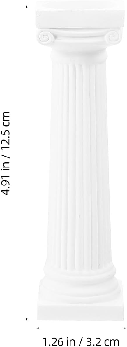 VICASKY Roman Pillar Statues - 6 Pcs Greek Column Decor for Weddings & Photography | White Miniature Columns 4.92 Inch