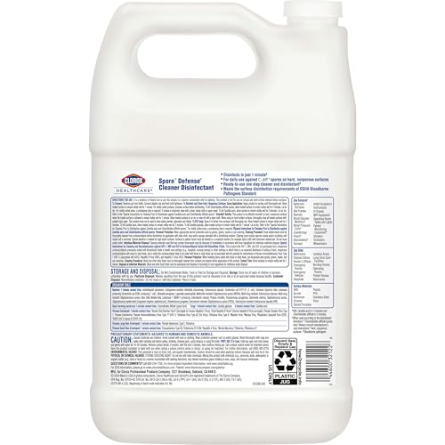 Clorox Healthcare Spore Defense Cleaner Disinfectant, Closed System Refill Bottle, 128 Fluid Ounces (Package May Vary)