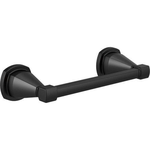 DELTA FAUCET Rubber Limited 77655-BL Stryke Wall Mount Pivot Arm Toilet Paper Holder Bath Hardware Accessory in Matte Black