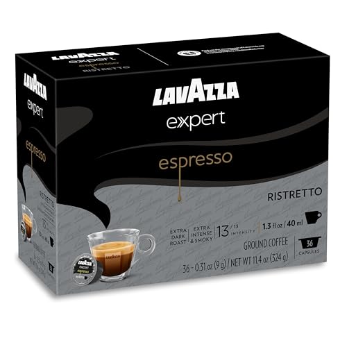 Lavazza Expert Espresso Ristretto Capsules, Extra Dark Roast, Arabica and Robusta Blend, Compatible with Lavazza Classy Machines (36 Capsules)