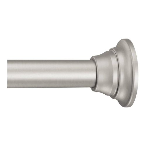 Moen Straight Adjustable Mounted Shower Curtain Rod for Bathroom, Brushed Nickel Finish, TR1000BN