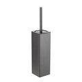 BGL Standing Toilet Brush and Holder GunGrey Aluminium Toilet Bowl Cleaner Brush and Holder for Bathroom Storage and Organization, Square Design Sturdy and Space Saving
