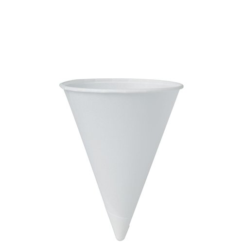 Solo 42R-2050 4.25 oz White Paper Cone Cups (Case of 5000)
