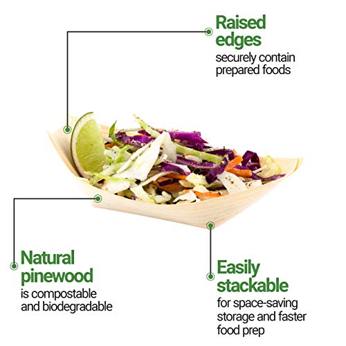 Restaurantware-5.5 x 3.5 Inch Food Trays, 200 Disposable Paper Food Trays- Heavy-Duty, Durable, Medium Paper Boats, For Snacks, Appetizers, Or Treats, Use At Parties Or Carnivals