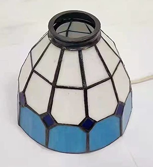 HUIMEIJU Glass single lampshade 2PCS set Blue glass fan lamp, wall lamp, chandelier replacement lampshade 6 inch stained glass single Lampshade