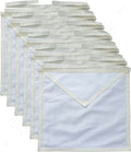 MASONIC REGALIA COTTON DUCK CLOTH CANDIDATE APPRENTICE APRONS - PACK OF 12 PIECES White