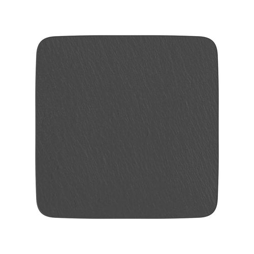 Villeroy & Boch Manufacture Rock Square/Gourmet Serving, Modern Presentation Plate Made from Premium Porcelain, Dishwasher Safe, Black
