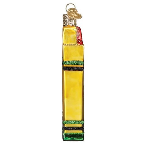 Old World Christmas Box of Crayons Glass Blown Ornament for Christmas Tree, Handcrafted Holiday Decoration, Teacher Collection