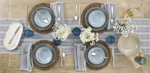 Oneida Silverware Set For 8, Mooncrest 45-Piece Everyday Flatware Set with Serving Utensils, Service For 8, 18/0 Stainless Steel and Dishwasher Safe, Knives Spoons And Forks Sets (Silver, 45 Piece)