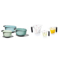 OXO Good Grips 3-Piece Plastic Mixing Bowl Set + OXO Good Grips 3-Piece Angled Measuring Cup Set