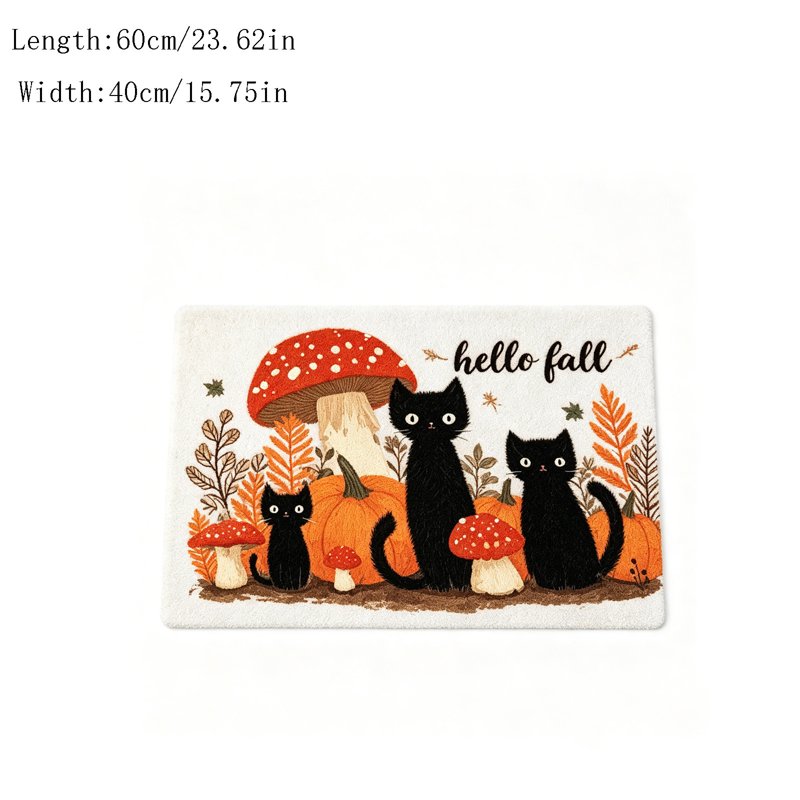 Halloween Doormat W - 15.8x23.6 Inch Non-Slip Absorbent Front Door Mat