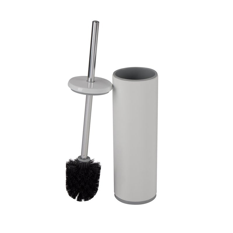 White Toilet Brush with Holder Set - Bathroom Cleaning Kit - Bath Bliss