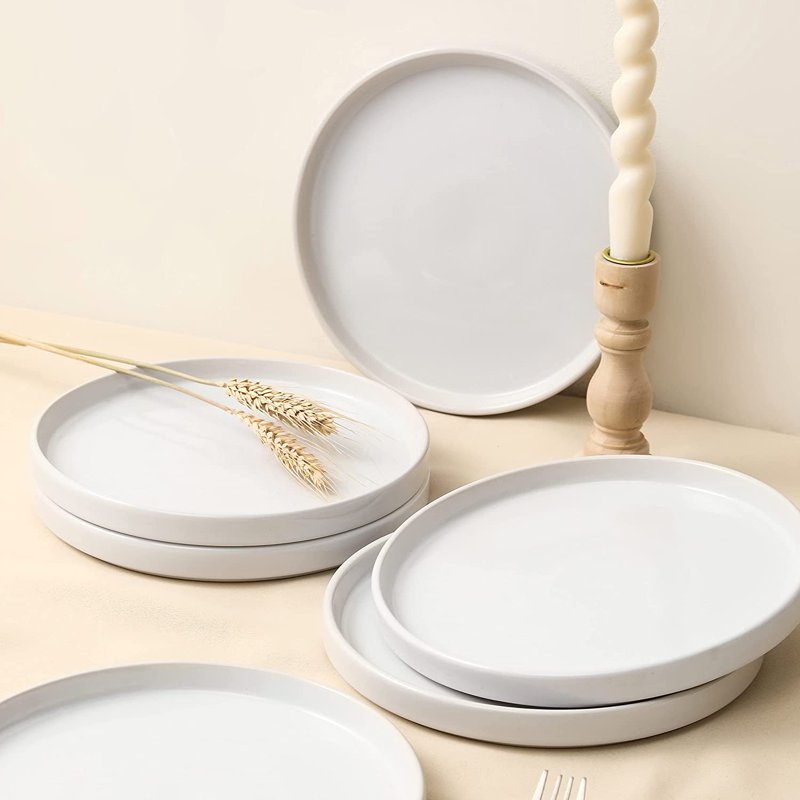 Stoneware Soup Bowls Set - 32-Piece White Dinnerware