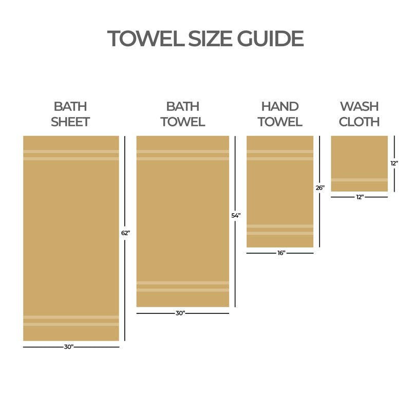 Yellow Cotton-Rich Bath Sheet 62x30 Inches - Quick-Dry & Oversized