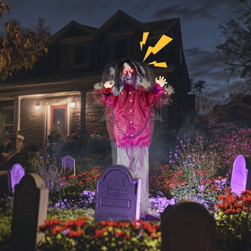 Yescom 5.5ft Life Size Animated Halloween Zombie Decoration with Motion & Sound