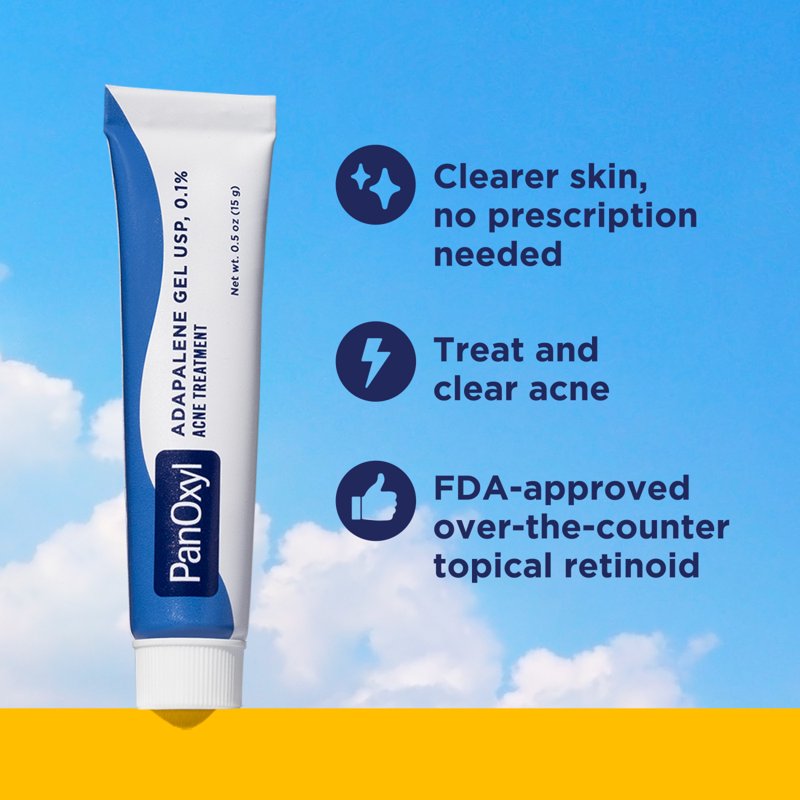 Adapalene 0.1% Gel Acne Treatment, Prescription-Strength Retinoid, 0.5 oz