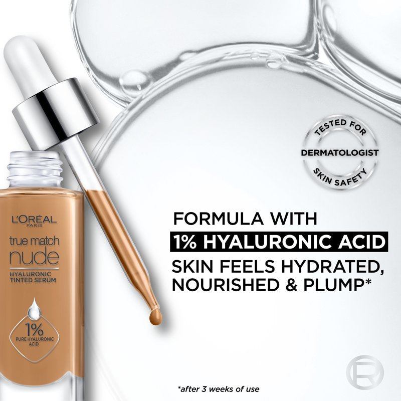 Hyaluronic Acid Tinted Serum Foundation - Lightweight Radiant Coverage