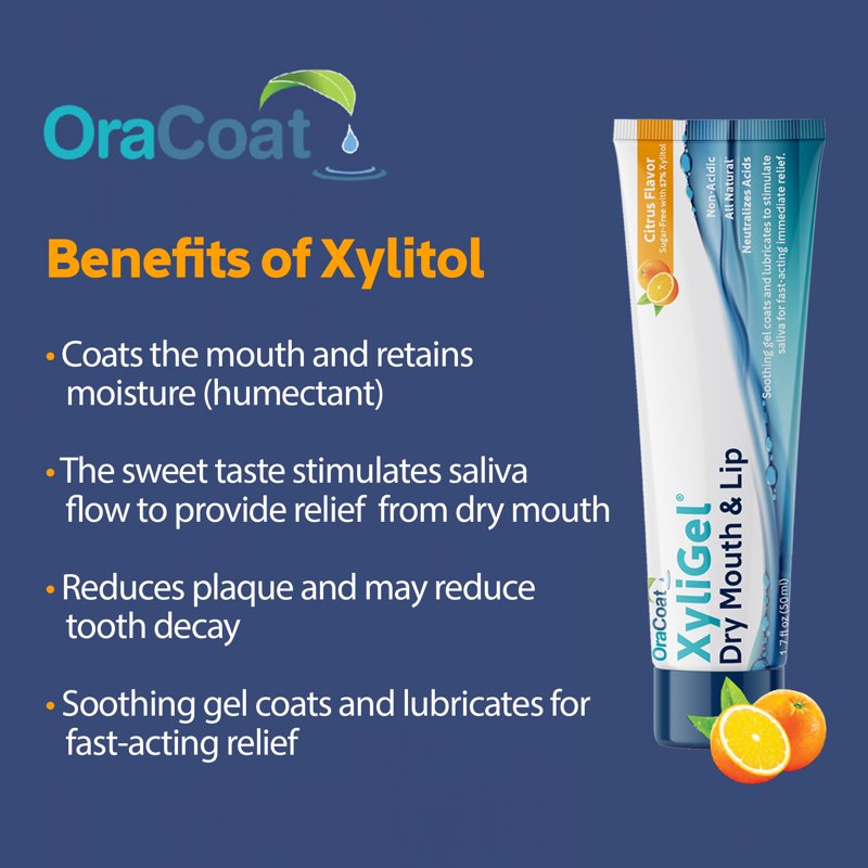 Dry Mouth & Lip Soothing Gel, Xylitol Moisturizing Relief, Citrus, 1.7 Fl Oz