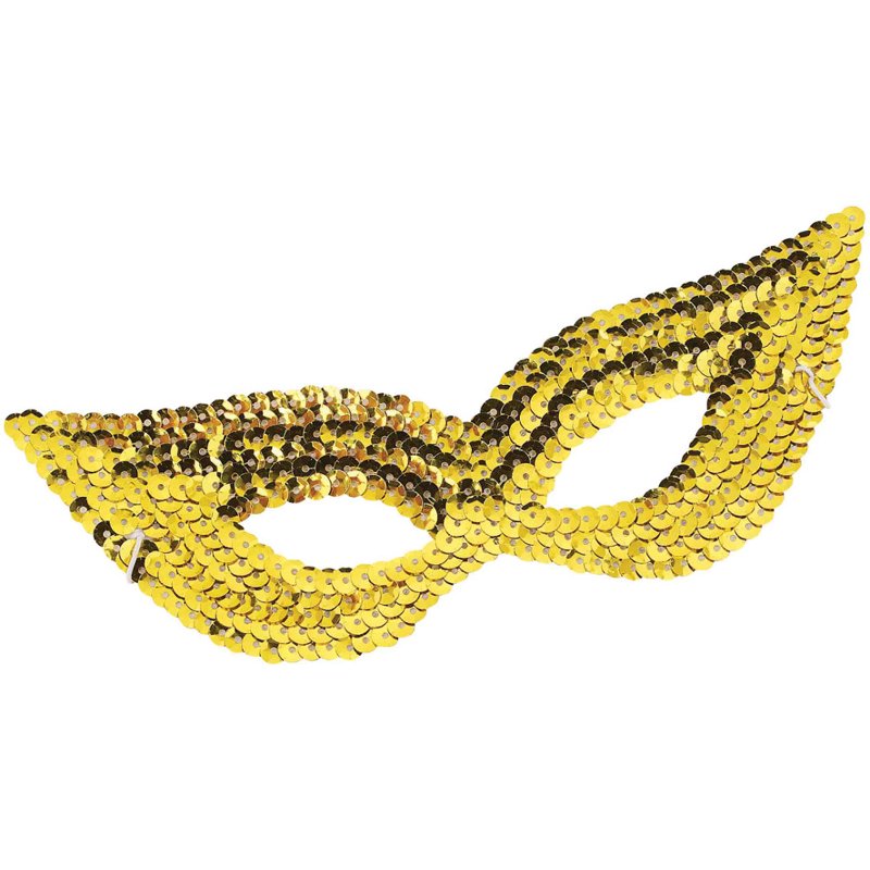 Sequin Eye Mask - Gold, Costume Accessory for Masquerade & Party