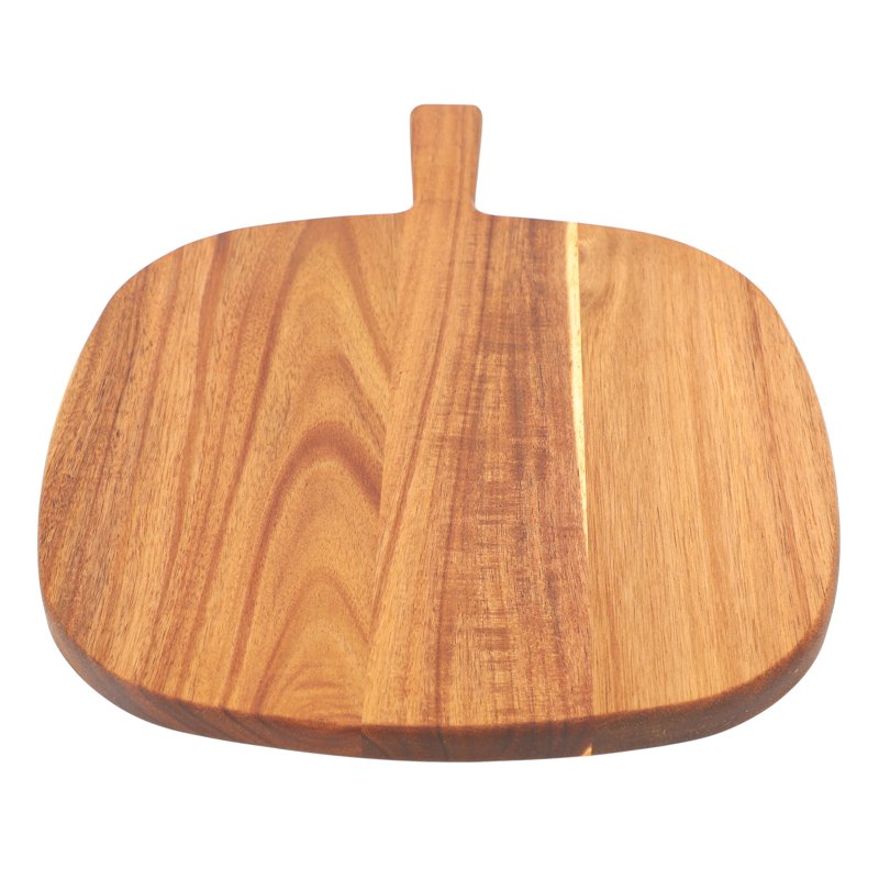 13 Inch Acacia Wood Serving Butcher Cutting Board with Handle - Brown