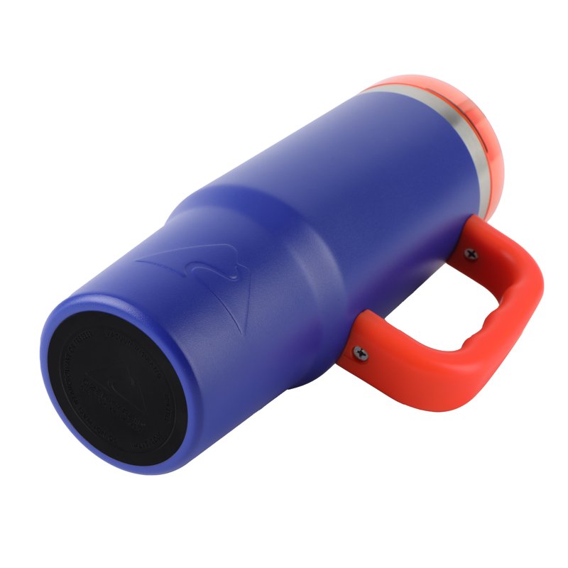 18 oz Insulated Stainless Steel Tumbler with Handle - Royal Blue & Bright Orange