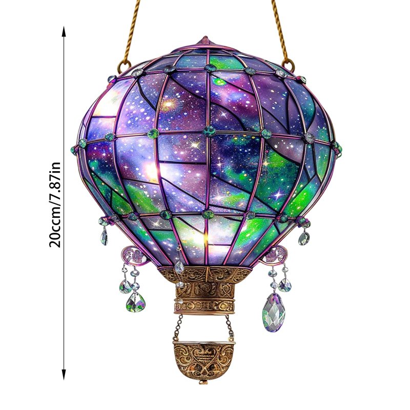 Hot Air Balloon Sun Catcher Window Garden Hanging Ornament - Colorful Acrylic - Variation 068