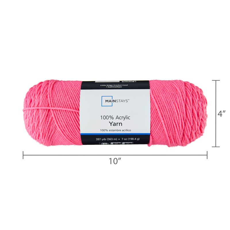 Medium Acrylic Yarn for Knitting & Crochet - Pink Coat, 7 oz