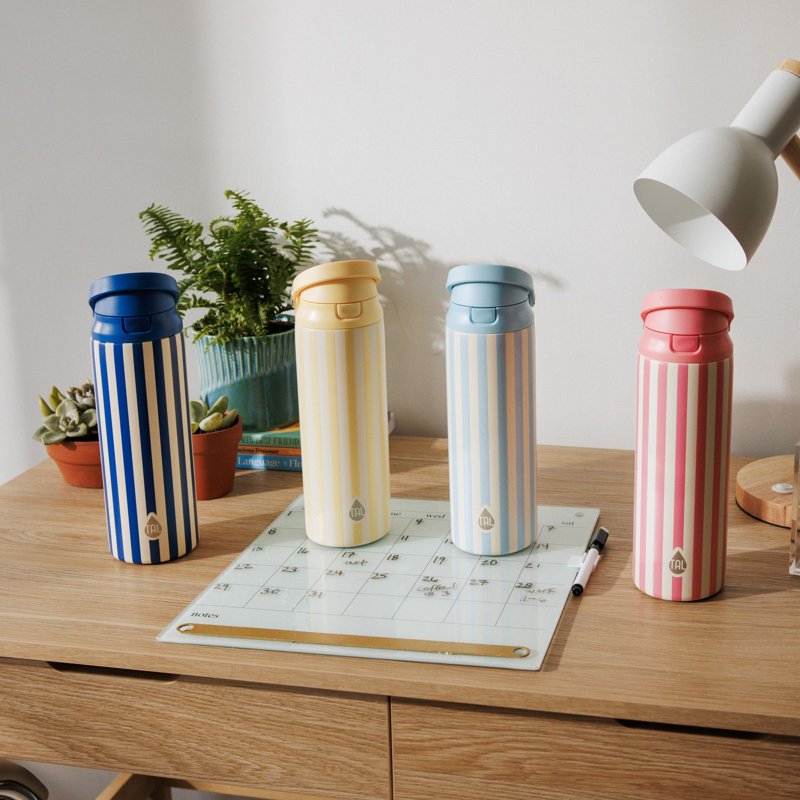 24oz Insulated Stainless Steel Water Bottle - Blue Stripe