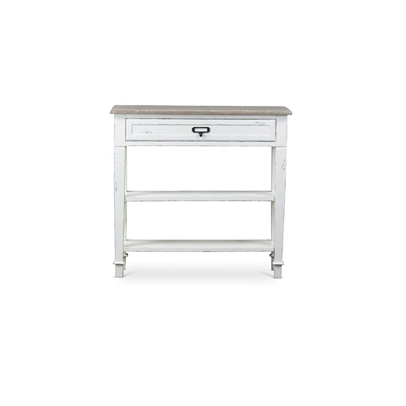 Traditional French Accent Console Table with Drawer and Shelves