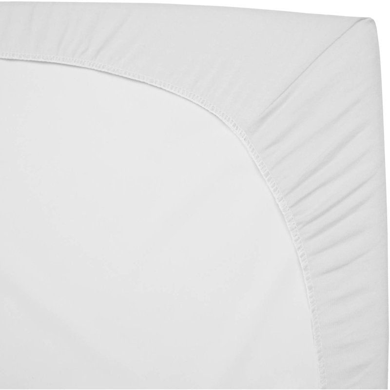 Baby Bassinet Sheet - 15 x 33 Inches, 100% Cotton Jersey Knit, White, Pack of 2 - Soft Breathable Fitted Sheet for Nursery
