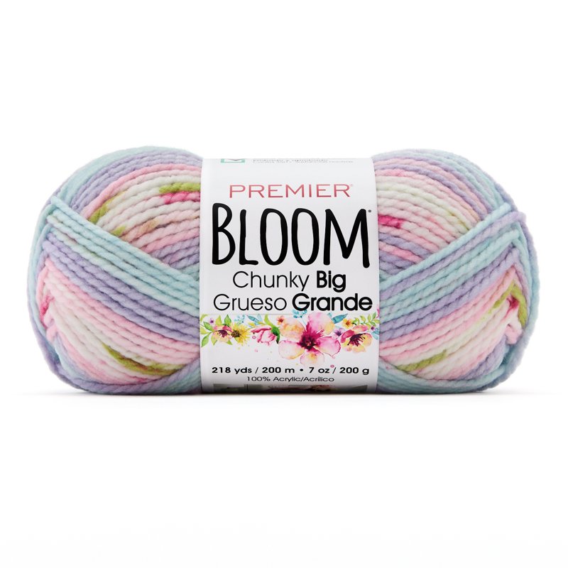 (2 Pack) Premier Yarns Bloom Chunky Big Yarn - Hydrangea, Bulky Acrylic Yarn for Knitting & Crochet