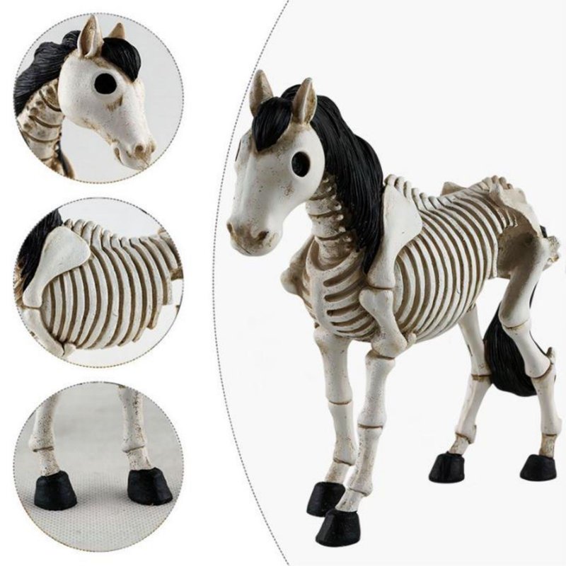 Halloween Skeleton Horse Decoration - Outdoor Resin Skeleton Decor - Variation J