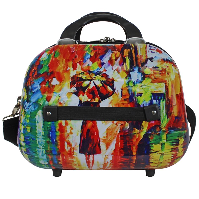 13-Inch Paris Nights Cosmetic Tote Bag with Shoulder Strap