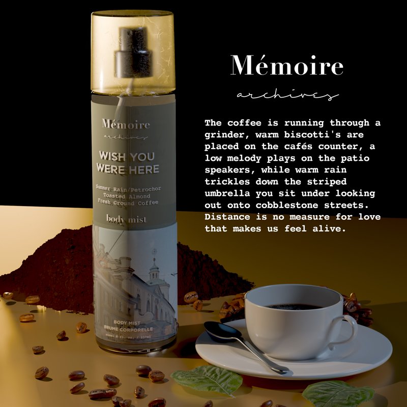 Wish You Were Here Body Mist for Women - 8 fl oz Warm Coffee & Almond Scent