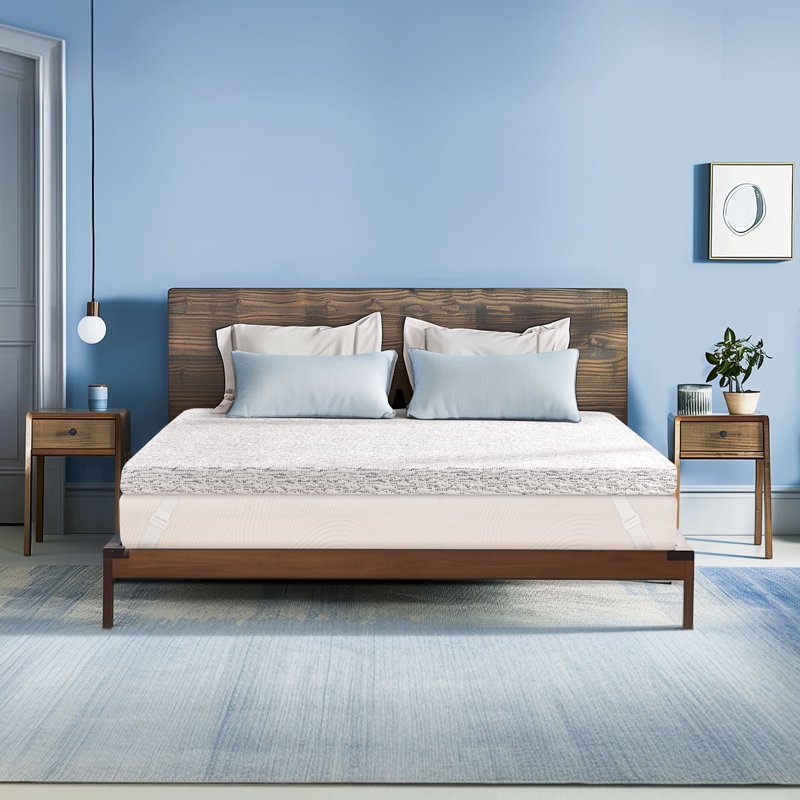 California King Gel-Infused Memory Foam Mattress Topper with Cooling Cover - 3 Inch