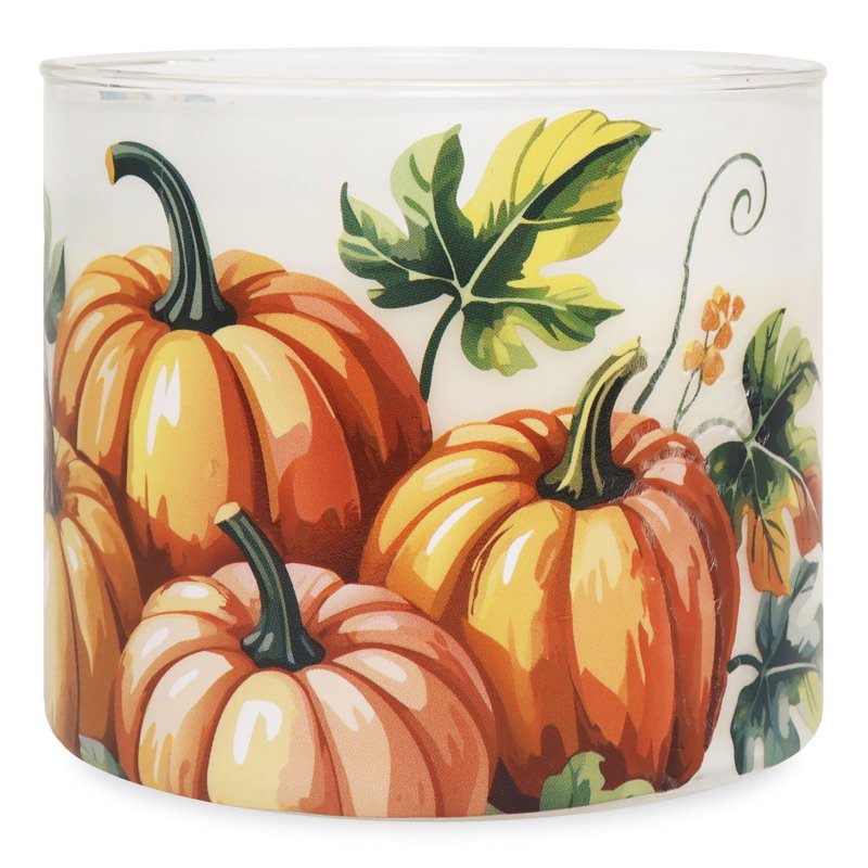Pumpkin Spice Scented Jar Candle with 3 Wicks - 13 oz Fall Decor