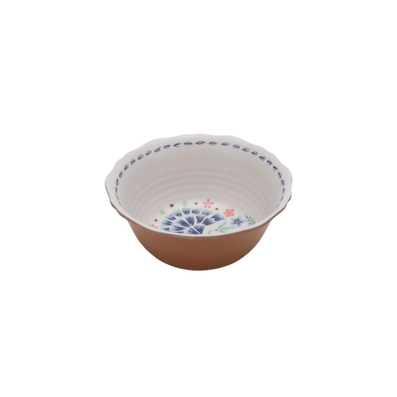 7-Piece Bamboo Melamine Salad Bowl Set - Multicolor