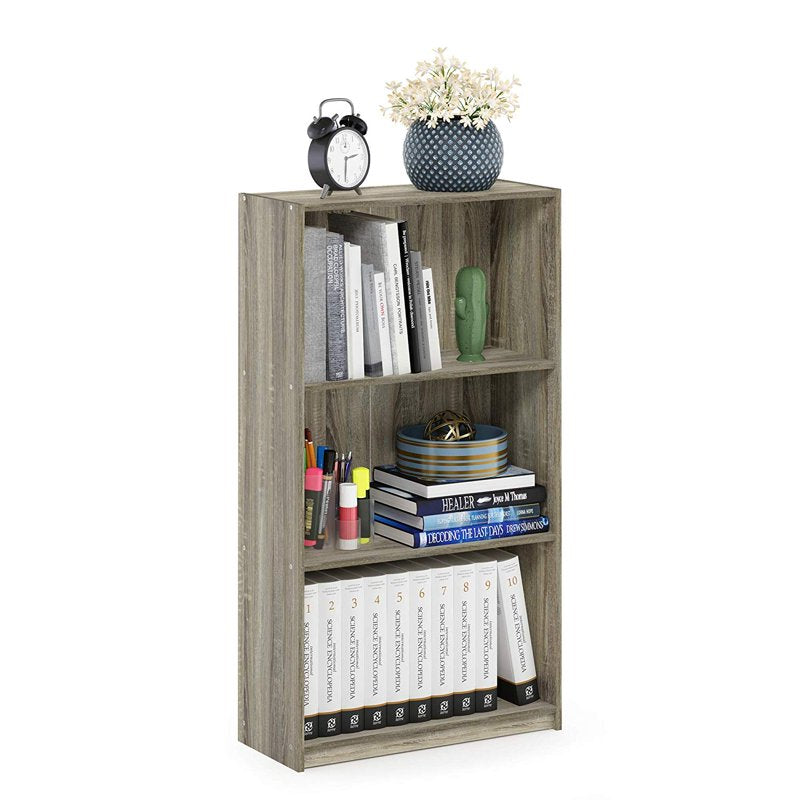 3-Tier Bookcase Display Shelf - Sonoma Oak - Sturdy & Stylish