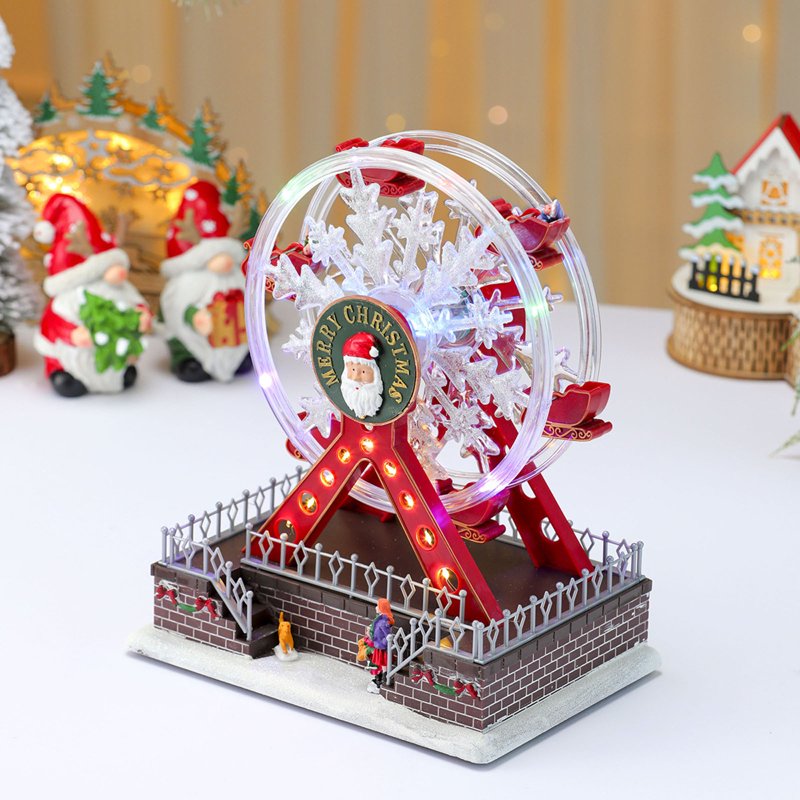 Christmas Rotating Ferris Wheel with LED Lights and Music - Festive Holiday Decor